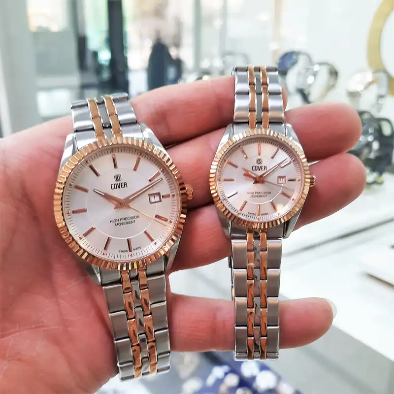 ست ساعت مچی عقربه ای زنانه و مردانه کاور مدل CO500.07  CO501.07