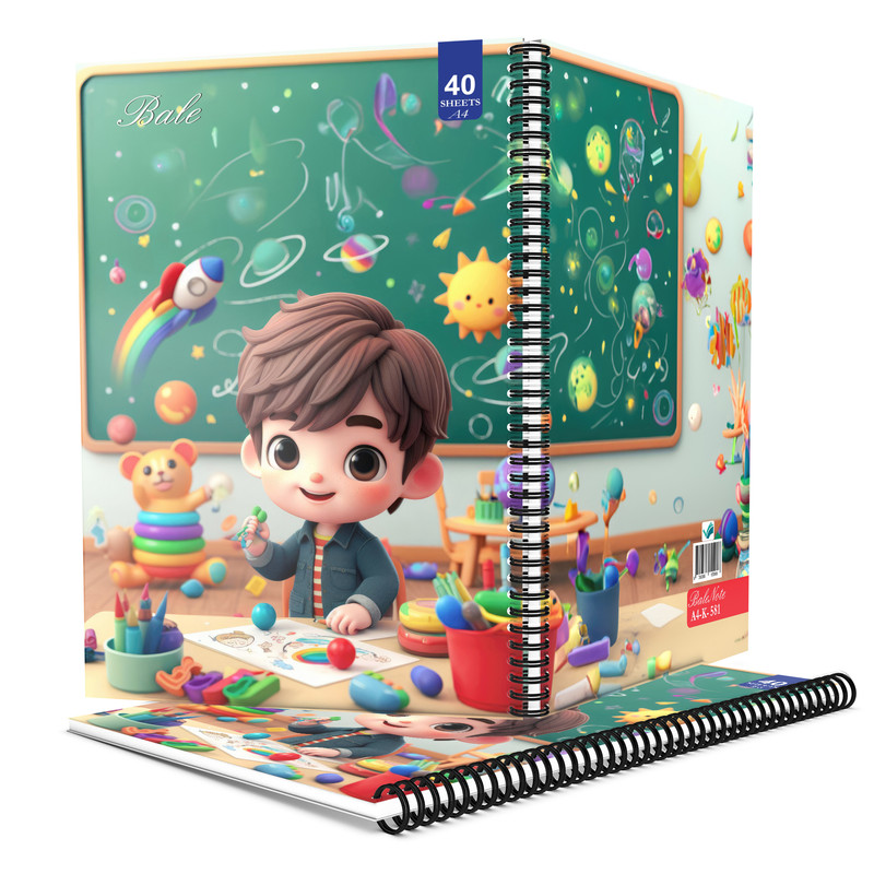 دفتر نقاشی 50 برگ انتشارات بله طرح پسرانه کلاس درس کد A4-L581