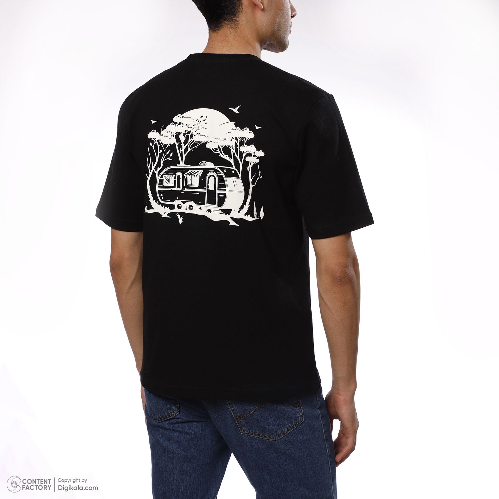 تی شرت آستین کوتاه مردانه ناربن مدل کمپینگ رنگ مشکی -  - 4