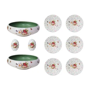 مجموعه ظروف هفت سین 10 پارچه طرح گل کد S 038