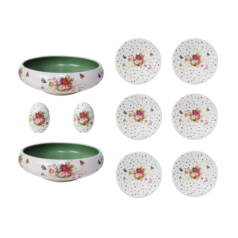 مجموعه ظروف هفت سین 10 پارچه طرح گل کد S 038