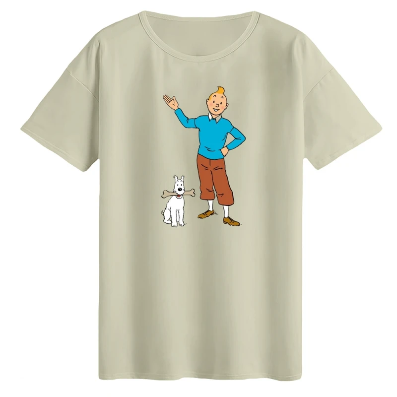 تی‌شرت لانگ آستین کوتاه زنانه مدل تن تن و میلو کد 2