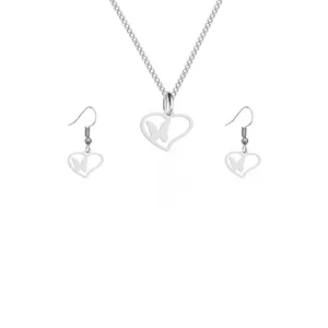 نیم ست زنانه هایکا طرح قلب و پروانه مدل s.ha1_58