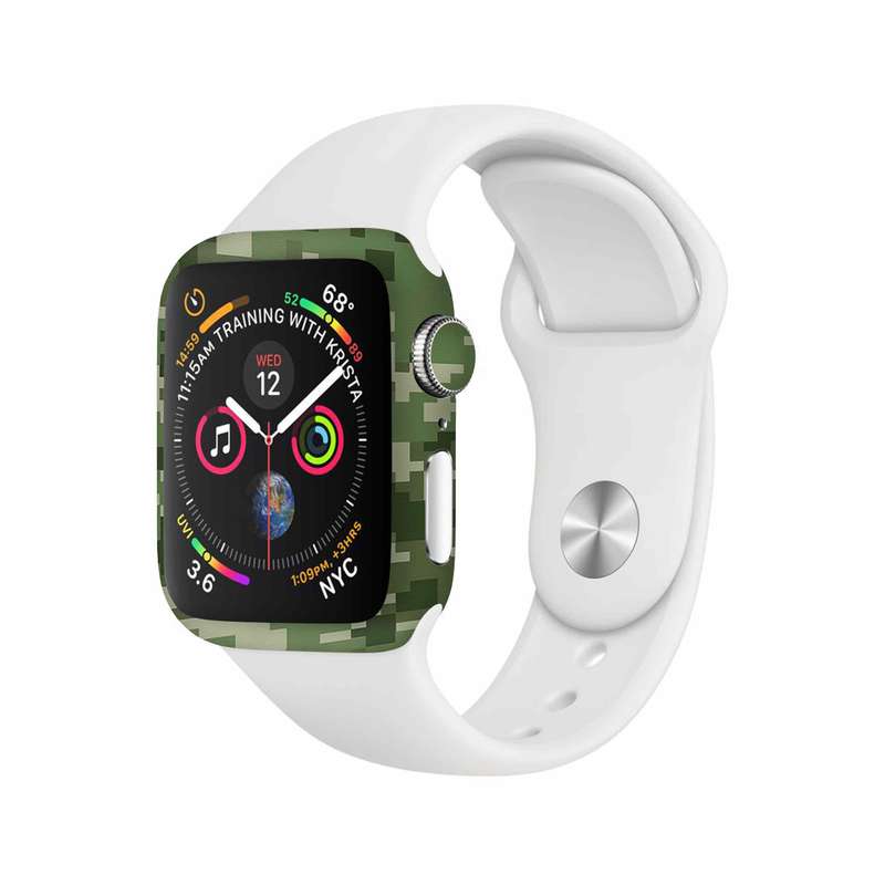 برچسب ماهوت طرح Army_Green_Pixel مناسب برای اپل واچ Watch 4 44mm