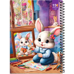 دفتر نقاشی 150 برگ  انتشارات بله مدل رحلی طرح فانتزی خرگوش نقاش کد A4-P118