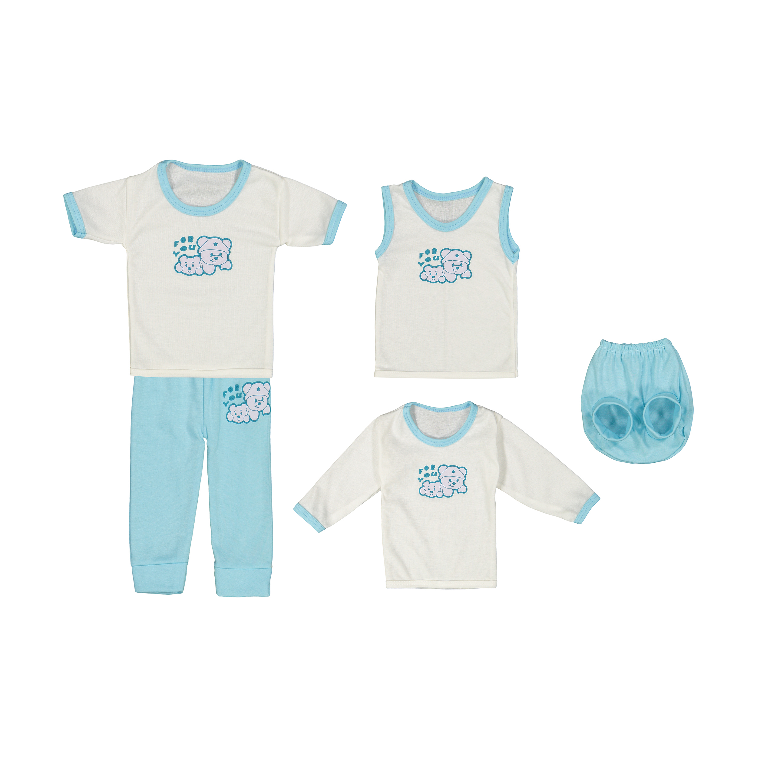 ست 5 تکه لباس نوزادی مدل نی نی کد 82