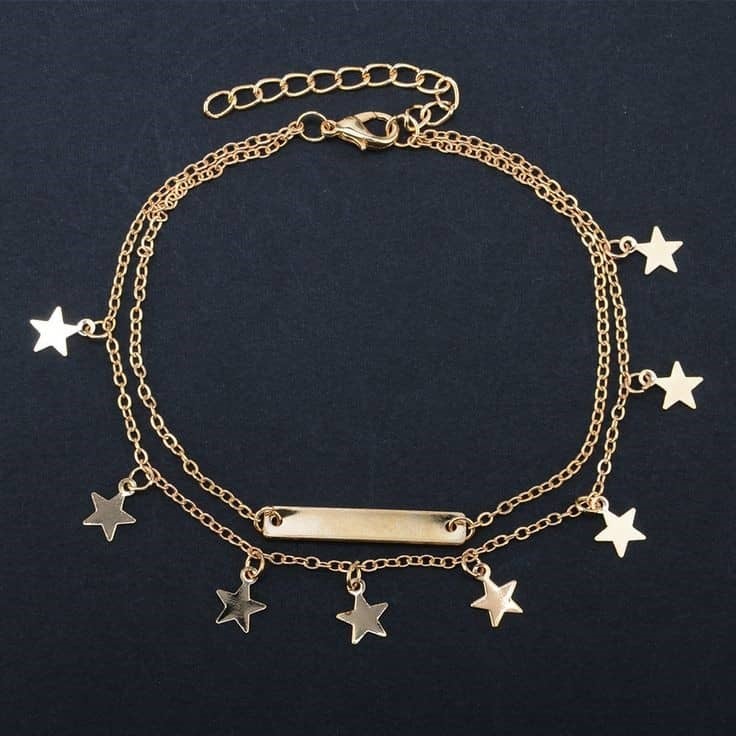  پابند طلا 18 عیار زنانه قیراط طرح ستاره کد GH607