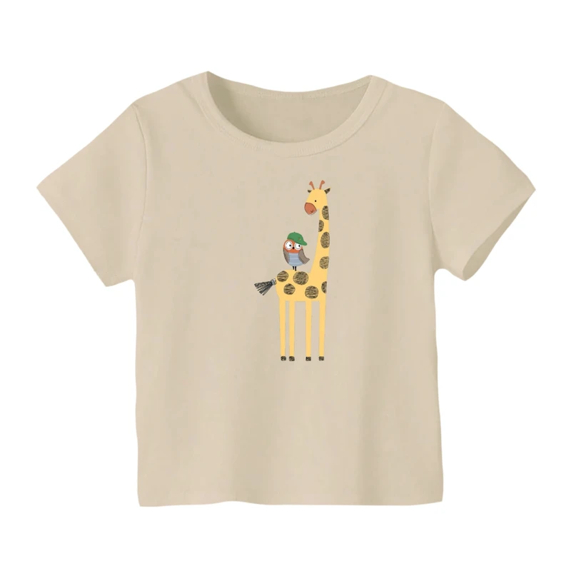 تی شرت آستین کوتاه بچگانه مدل زرافه کد ۷