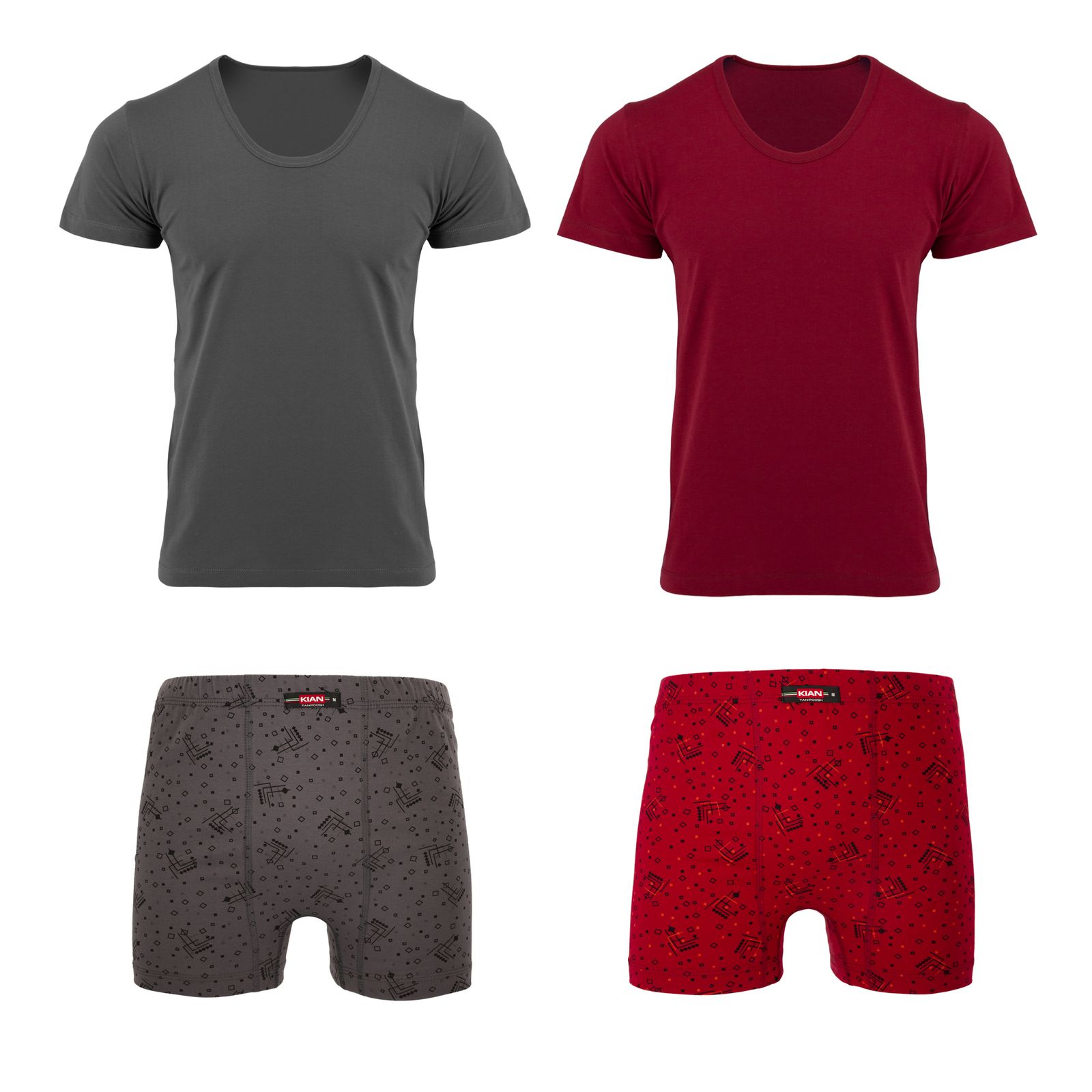 ست شورت و زیرپوش مردانه کیان تن پوش مدل 112773 مجموعه 2 عددی - - 1