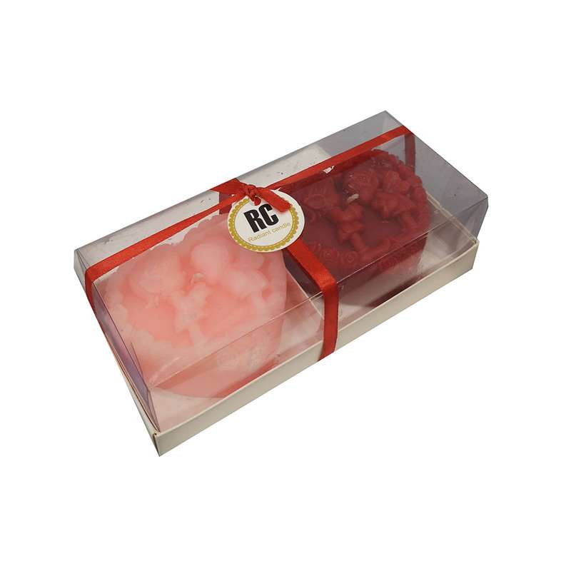 شمع مدل قلبی مجموعه دو عددی