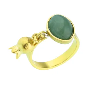 انگشتر زنانه گالری عزیزی طرح انار مدل 15346