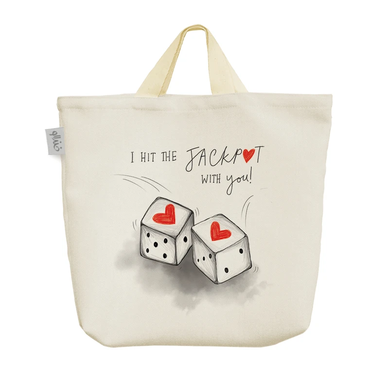 ساک خرید خندالو مدل عاشقانه Lovely کد H1060