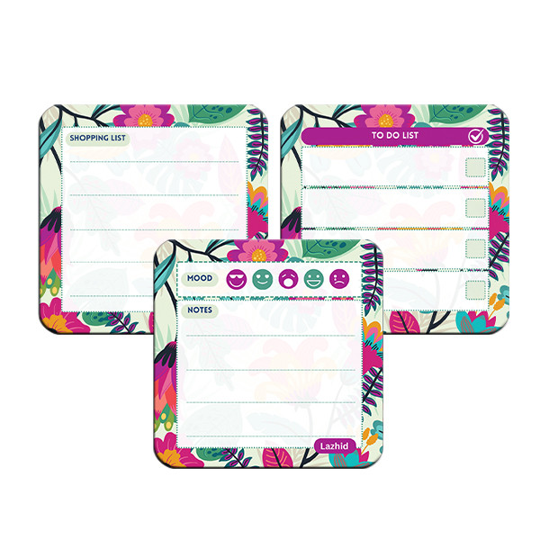 تخته وایت برد لاژید مدل برنامه ریزی سایز 9X9 سانتی متر مجموعه 3 عددی