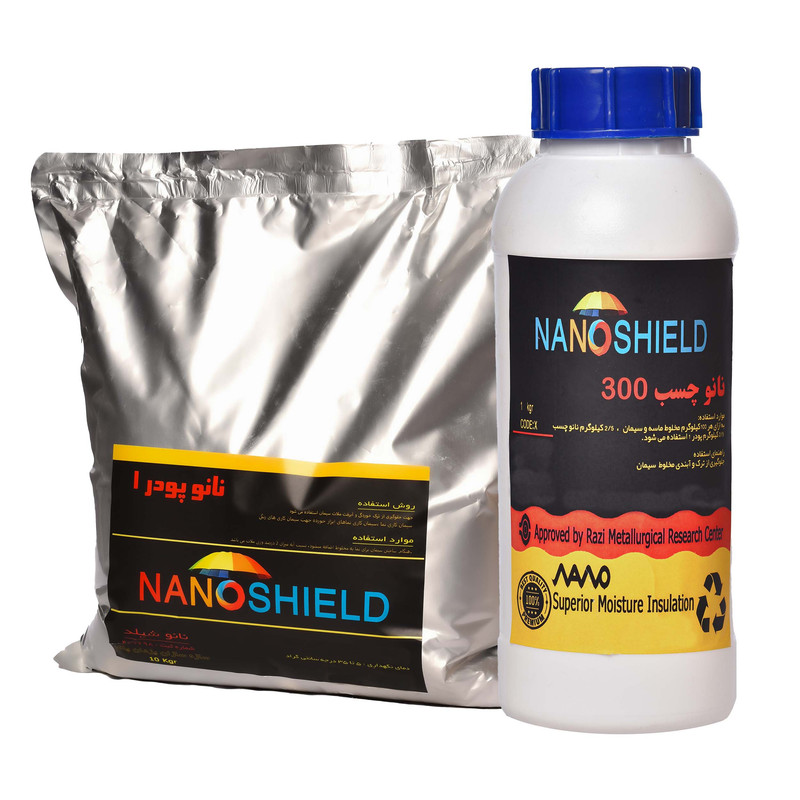 چسب سیمان نانوشیلد کد NP1NC300-1 حجم 1 لیتر به همراه نانوپودر