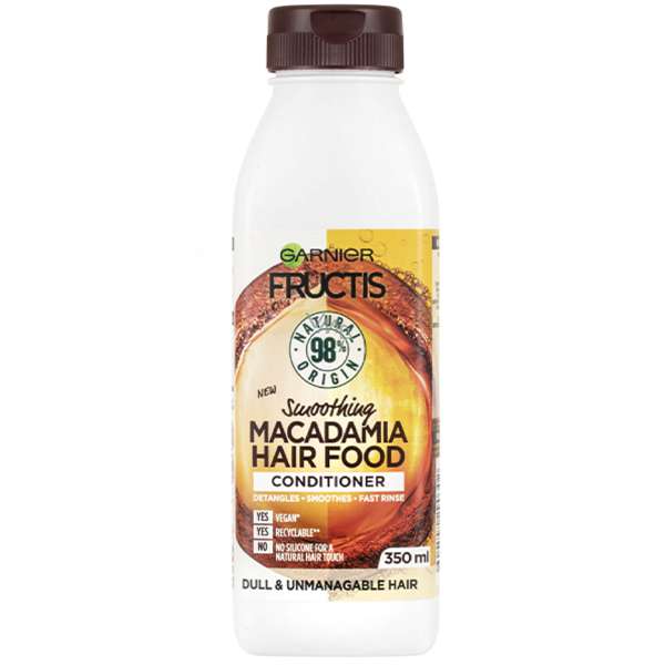 نرم کننده مو گارنیه مدل FRUCTIS smoothing MACADAMIA HAIR FOOD حجم 350 میلی لیتر
