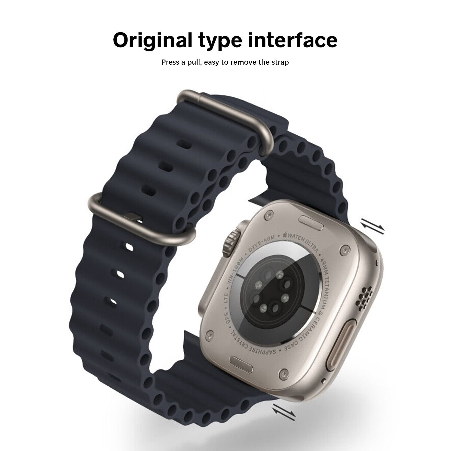 بند راینو مدل Ocean Loop مناسب برای اپل واچ سری 1/2/3/4/5/6/7/8/9/SE/ULTRA سایز 42/44/45/49 میلی متری