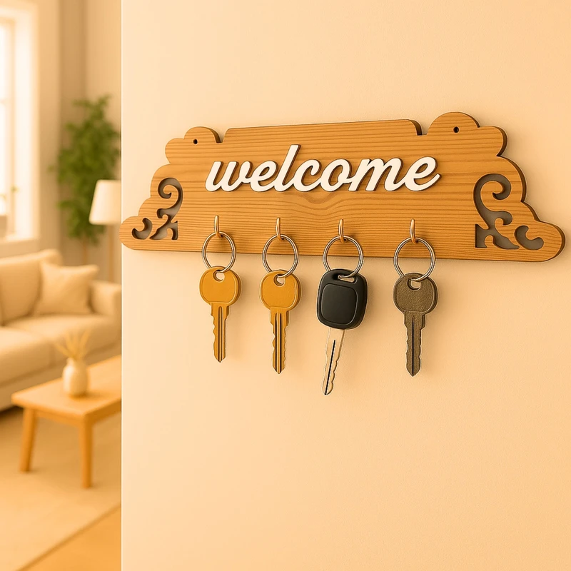 عکس شماره 3 : جاکلیدی دیواری چوبی کد jk01