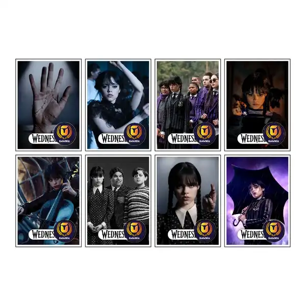 استیکر کالامیکس مدل ونزدی آدامز طرح wednesday and the Tribesmen مجموعه 8 عددی