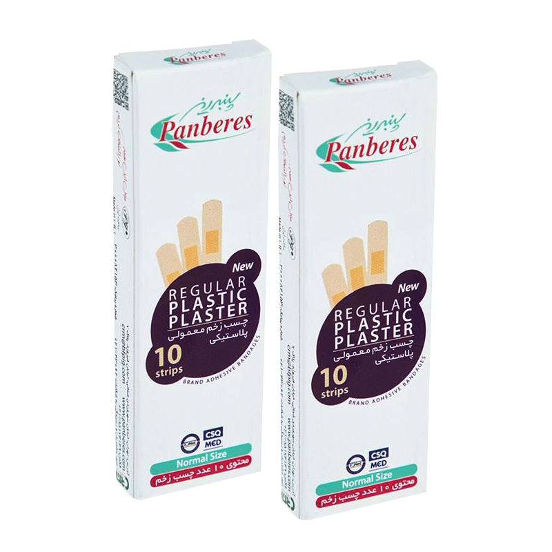 چسب زخم پنبه ریز مدل Regular Plastic مجموعه 2 عددی