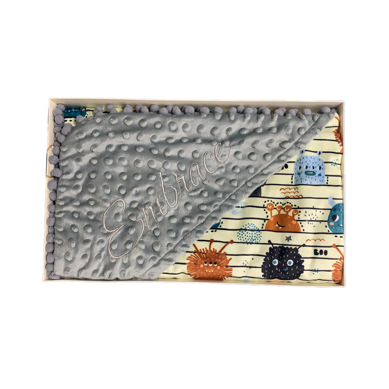 پتو کودک مدل هیولاها و راه راه سایز 75x75 سانتی متر