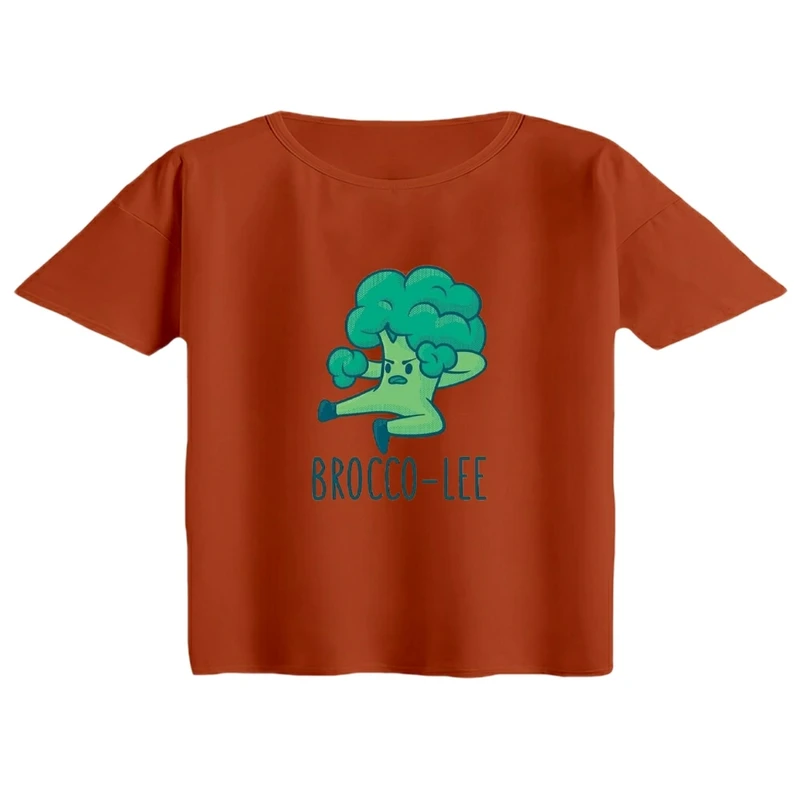 کراپ تی‌شرت آستین کوتاه زنانه مدل بروکلی