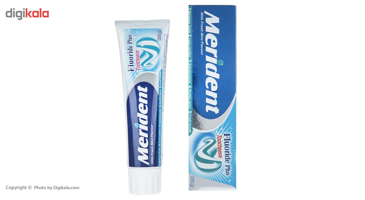 خمیر دندان سفید کننده مریدنت سری Fluoride Plus مدل Mint مقدار 130گرم