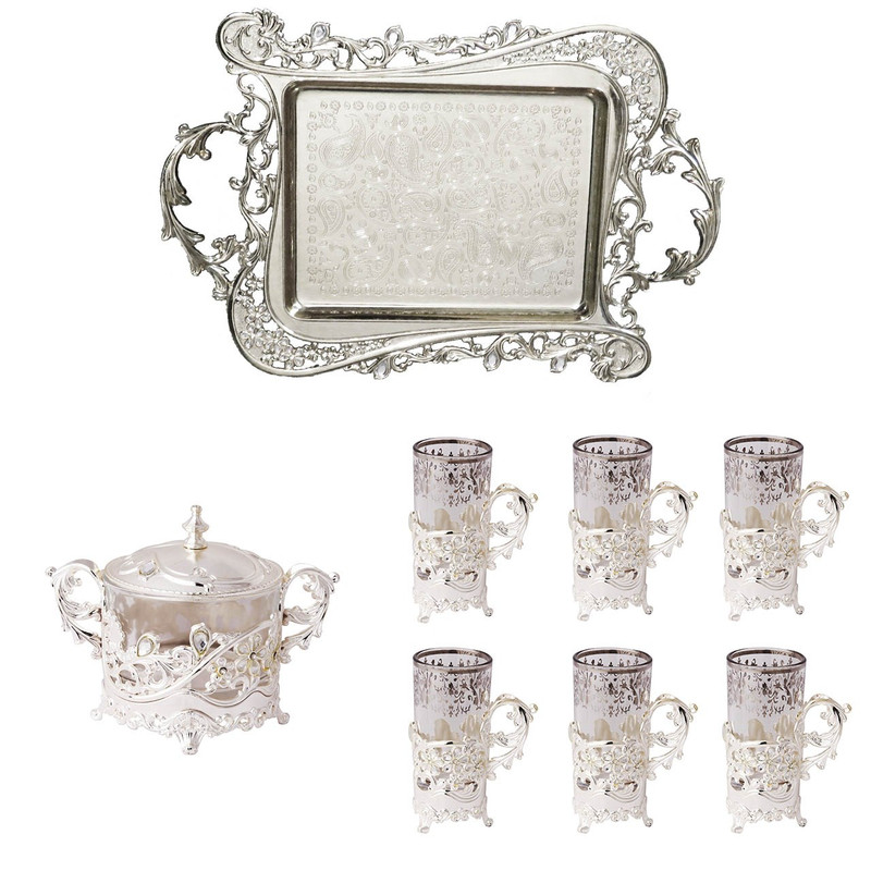 سرویس چای خوری سلوین طرح آزالیا نقره ای S20600/1/TE/11