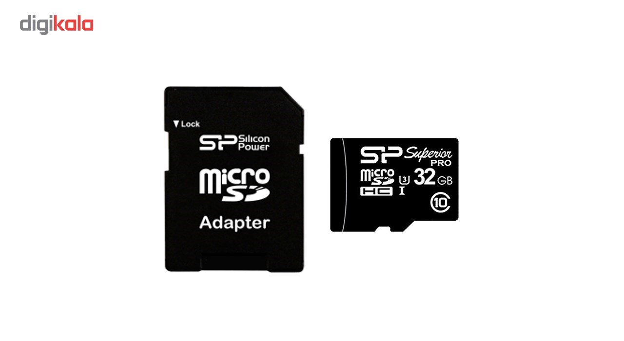 کارت حافظه microSDHC سیلیکون پاور مدل Superior Pro کلاس 10 استاندارد UHS-I U3 سرعت 90MBps همراه با آداپتور SD ظرفیت 32 گیگابایت