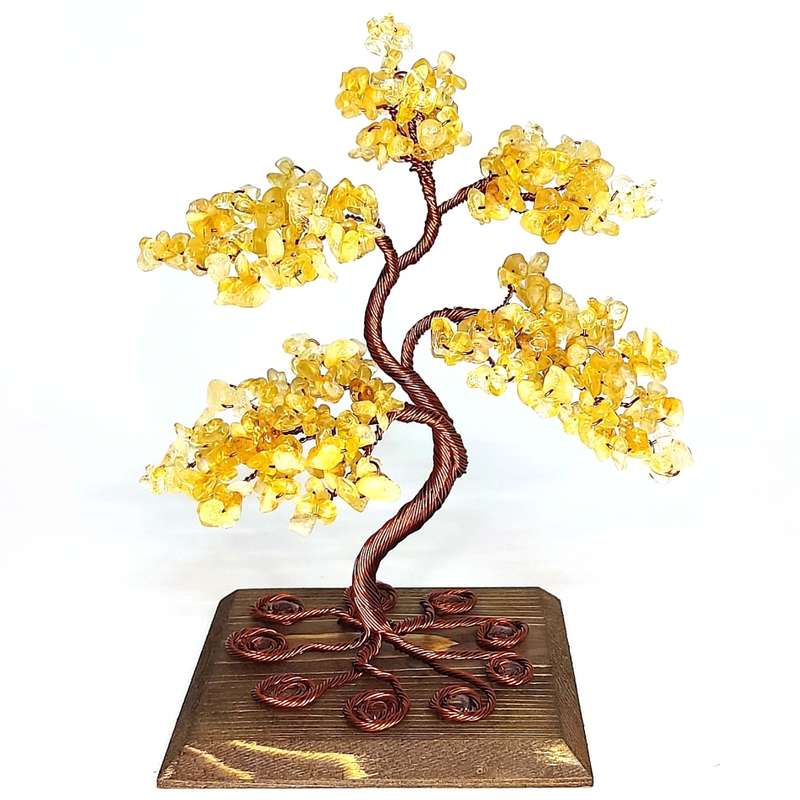 دکوری مدل درختچه سنگی سیترین کد 165