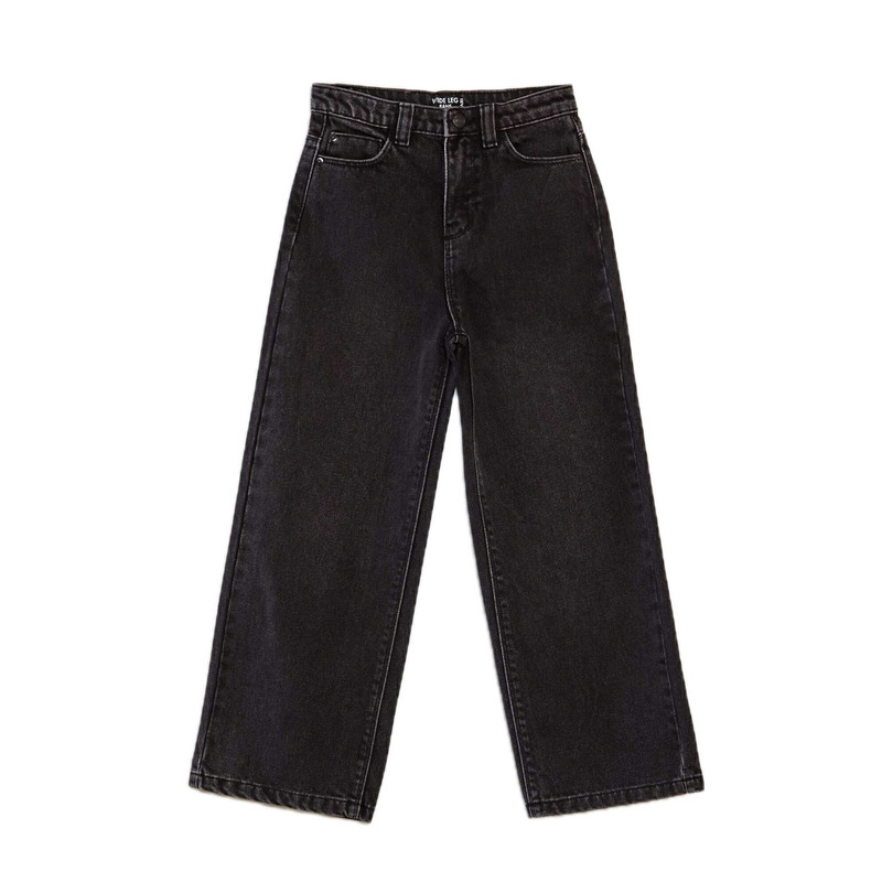 شلوار جین دخترانه کیابی مدل wide leg-blk06 