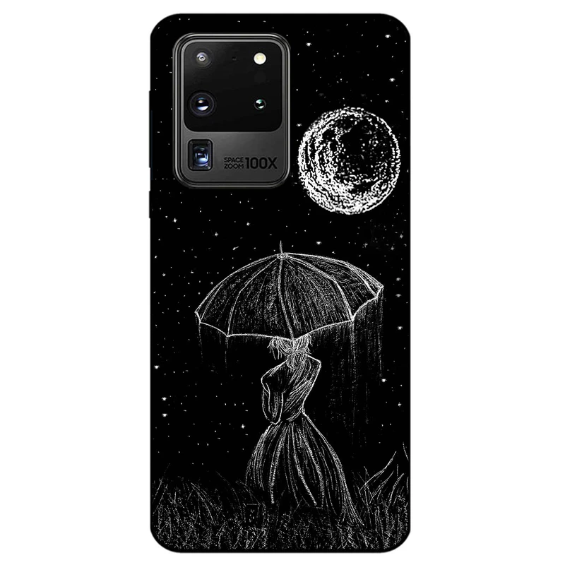 کاور مگافون طرح دختر و ماه مدل 1369 مناسب برای گوشی موبایل سامسونگ Galaxy S20 Ultra