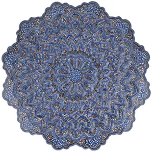 بشقاب مسی میناکاری شده اثر اسماعیلی طرح 20 قطر 25 سانتی متر