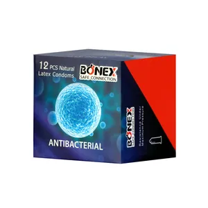 کاندوم بونکس مدل Antibacterial بسته 12 عددی