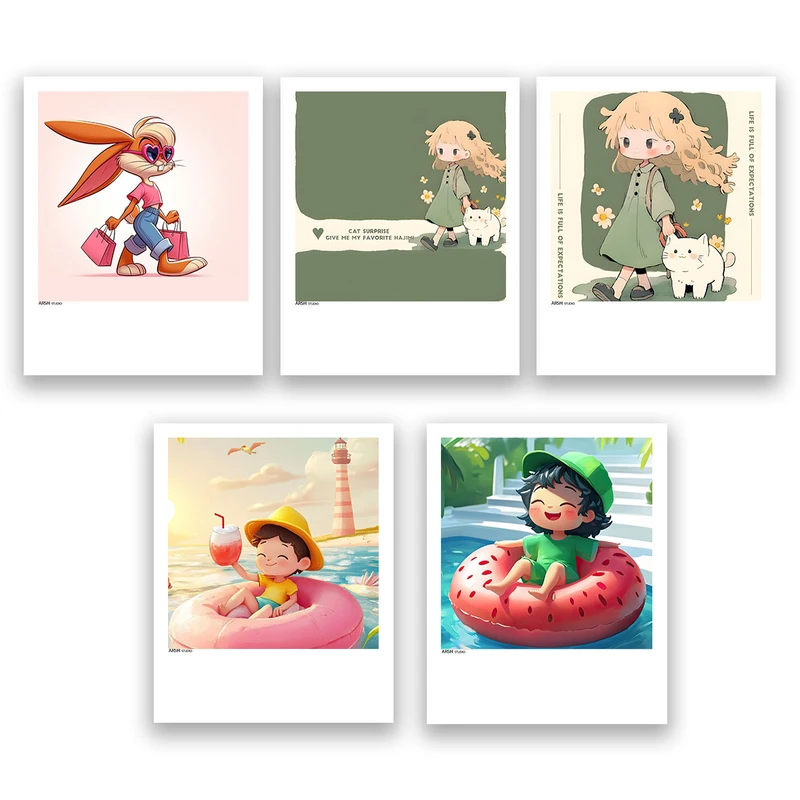 آویز تزیینی عرش مدل فانتزی دخترونه کد Asa983 مجموعه پنج عددی