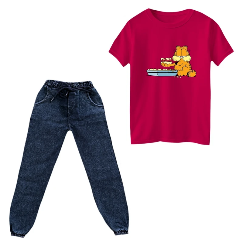 ست تی‌شرت و شلوار پسرانه مدل گارفیلد کد 5