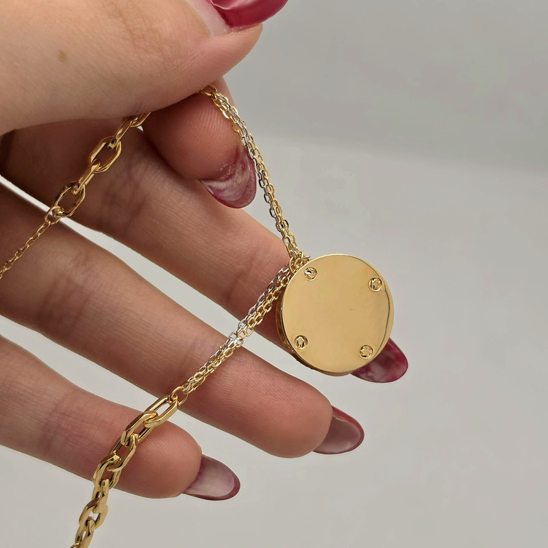 نیم ست طلا کم اجرت 18 عیار زنانه طلا و شمش برلیان مدل دیور Dior