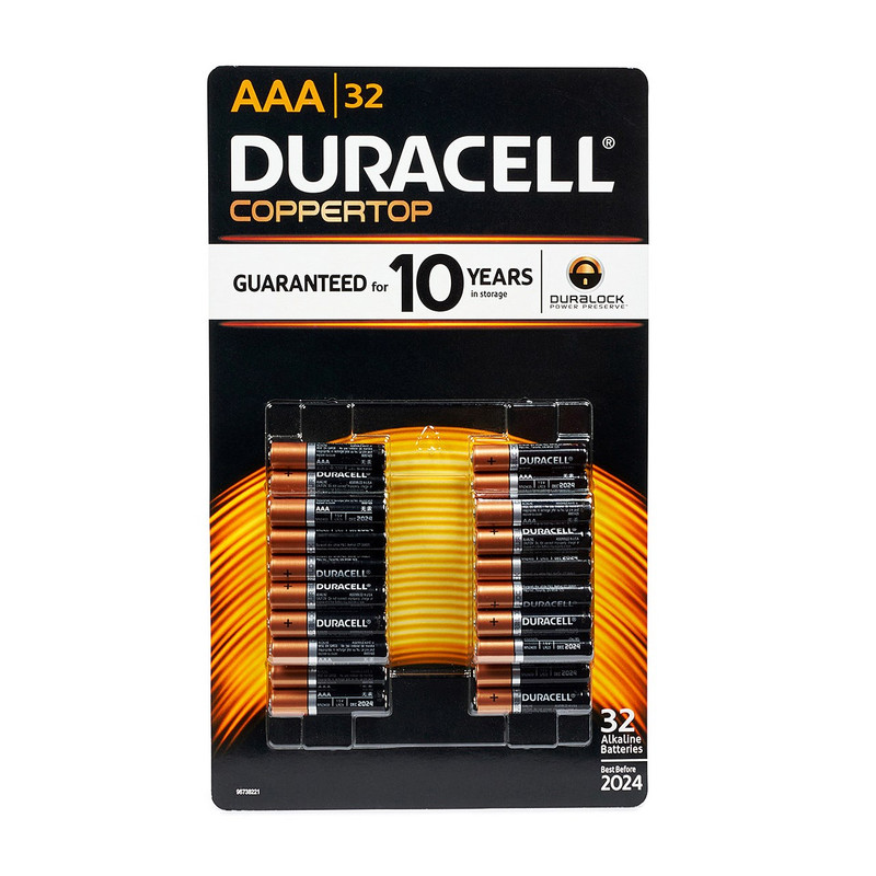 باتری نیم قلمی دوراسل مدل COPPERTOP بسته 32 عددی