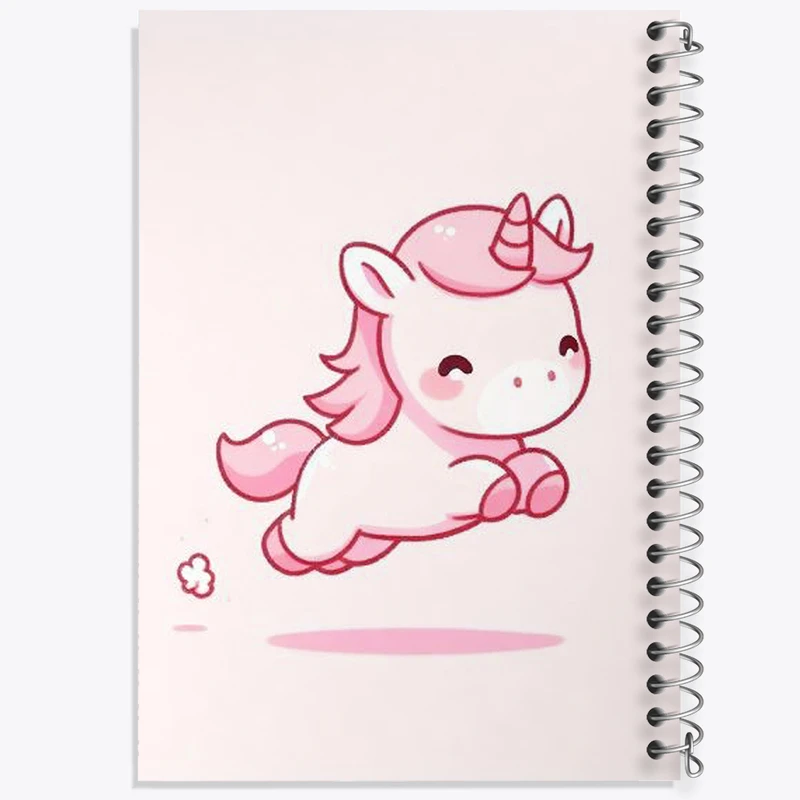 دفتر شطرنجی 50 برگ خندالو طرح اسب تک شاخ کیوت کد N1848