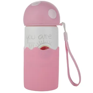 قمقمه کودک مدل Pink Mushroom گنجایش 280 میلی لیتر
