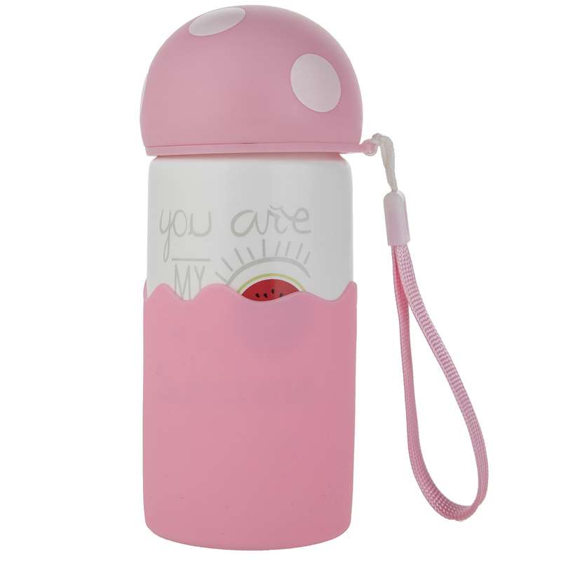 قمقمه کودک مدل Pink Mushroom گنجایش 280 میلی لیتر