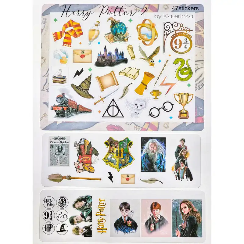 برچسب کاترینکا طرح برش خورده بولت ژورنال و اسکرپ بوک مدل هری پاتر 2 بسته 47 عددی