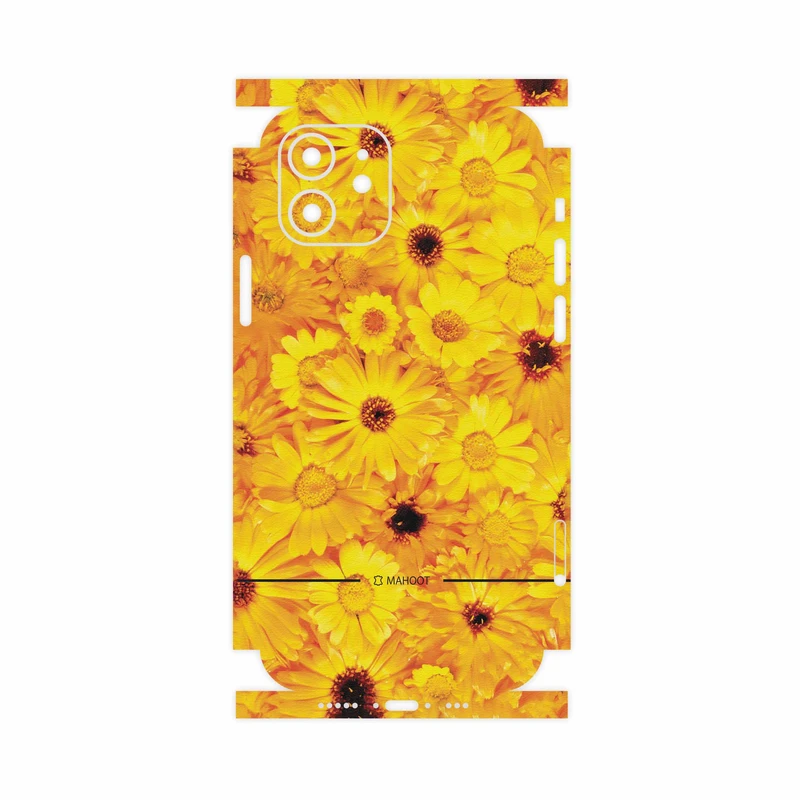 برچسب پوششی ماهوت مدل Yellow-Flower-FullSkin مناسب برای گوشی موبایل اپل iPhone 12
