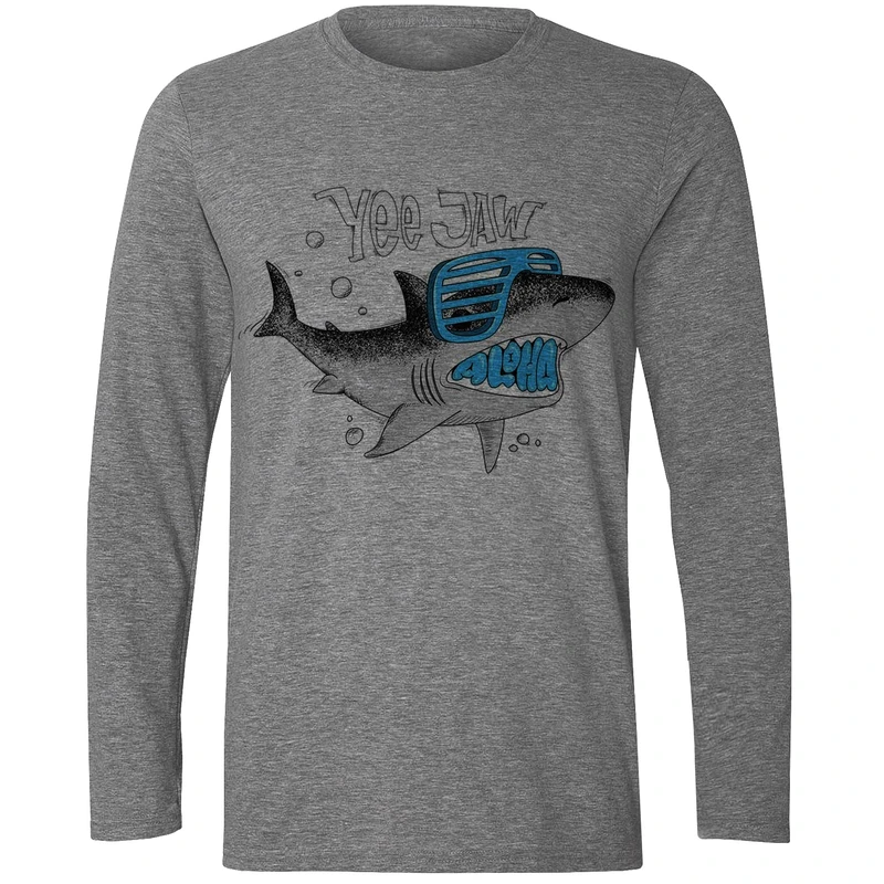 تی شرت آستین بلند مردانه مدل کوسه عینکی F444