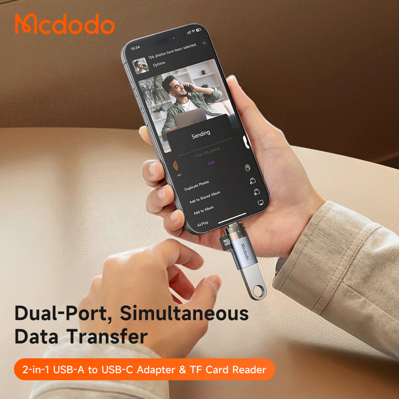 مبدل USB-A / Micro SD به USB-C مک دودو مدل OT-7600
