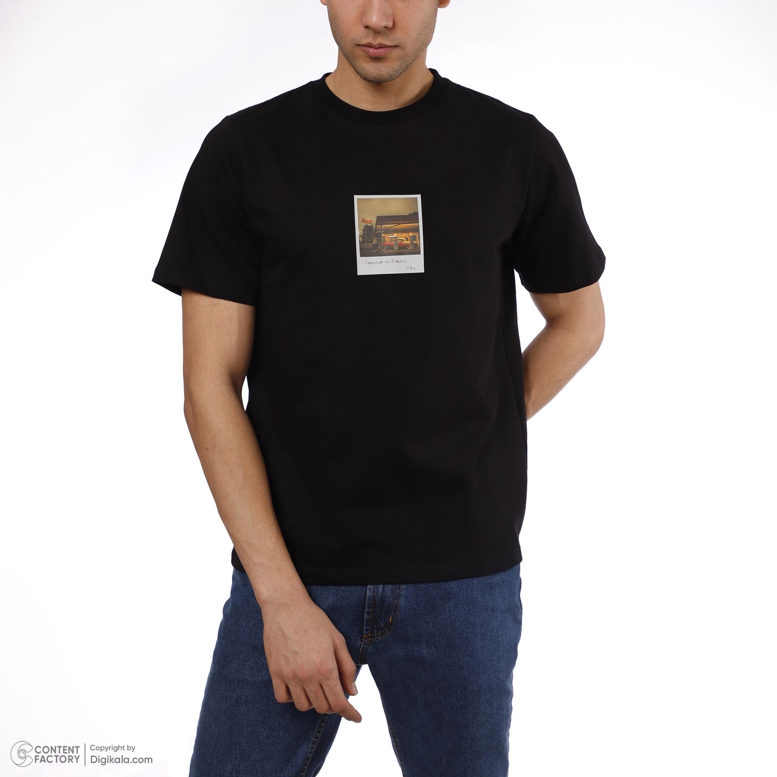 تی شرت آستین کوتاه مردانه ناربن مدل پنجره رنگ مشکی -  - 3