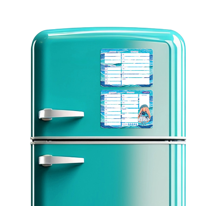 تخته وایت برد لاژید مدل برنامه ریزی سایز 14x18 سانتی متر مجموعه 2 عددی