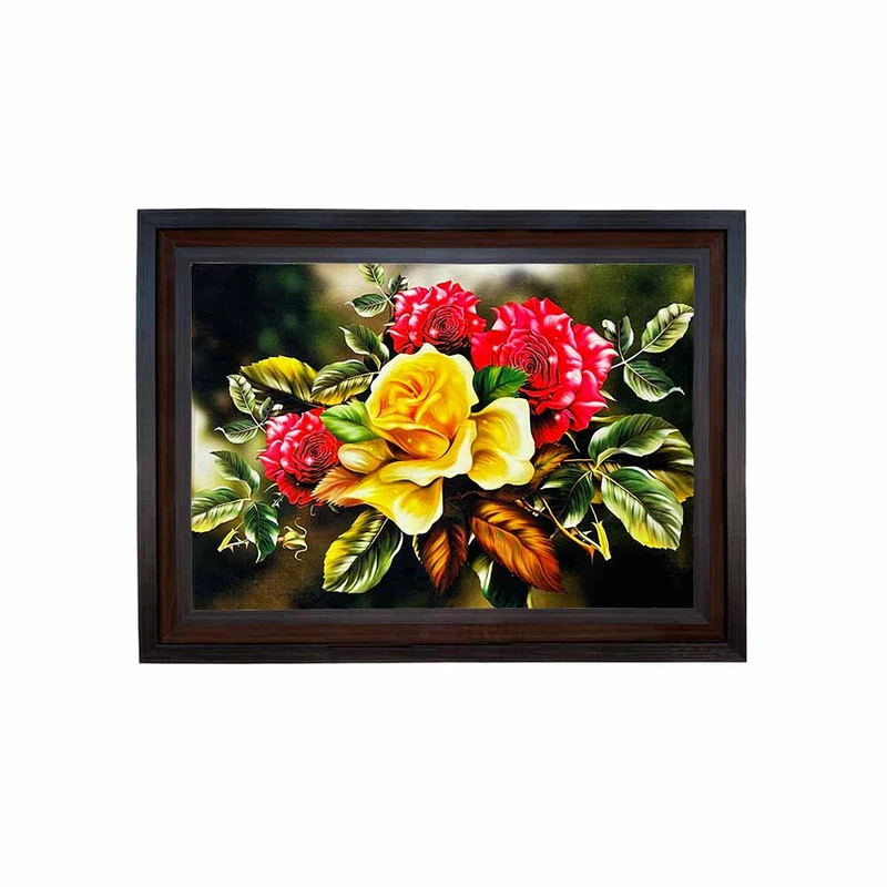 تابلو فرش ماشینی مدل گلدان گل کد 8924