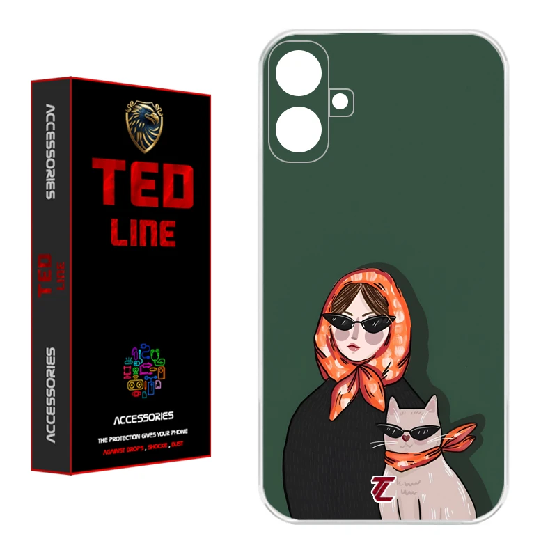 کاور تدلاین طرح دختر و گربه کد 1143 مناسب برای گوشی موبایل سامسونگ Galaxy A06