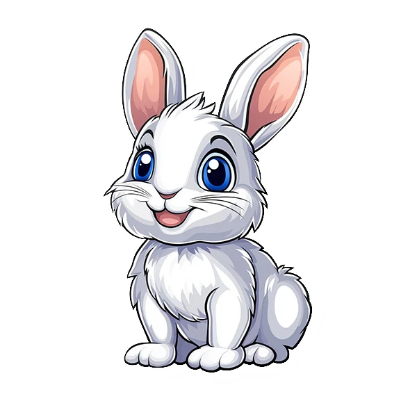 استیکر پارچه و لباس پاد آفرین طرح کارتونی خرگوشی بامزه کد 5412