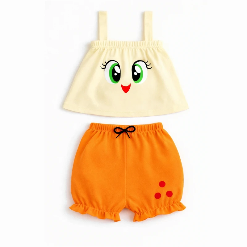 ست نیم تنه و شلوارک راحتی زنانه مدل پونی کوچولو اپل جک